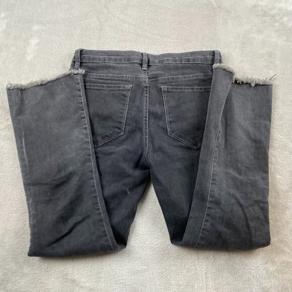 Free People Women's Jeans Size 27 Black Bootcut Frayed Hem Denim - Picture 8 of 10